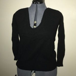 Black v-neck sweater